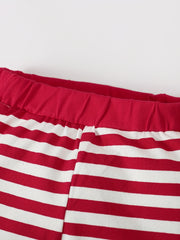 Newborn Infant Xmas Romper Striped Pants Set