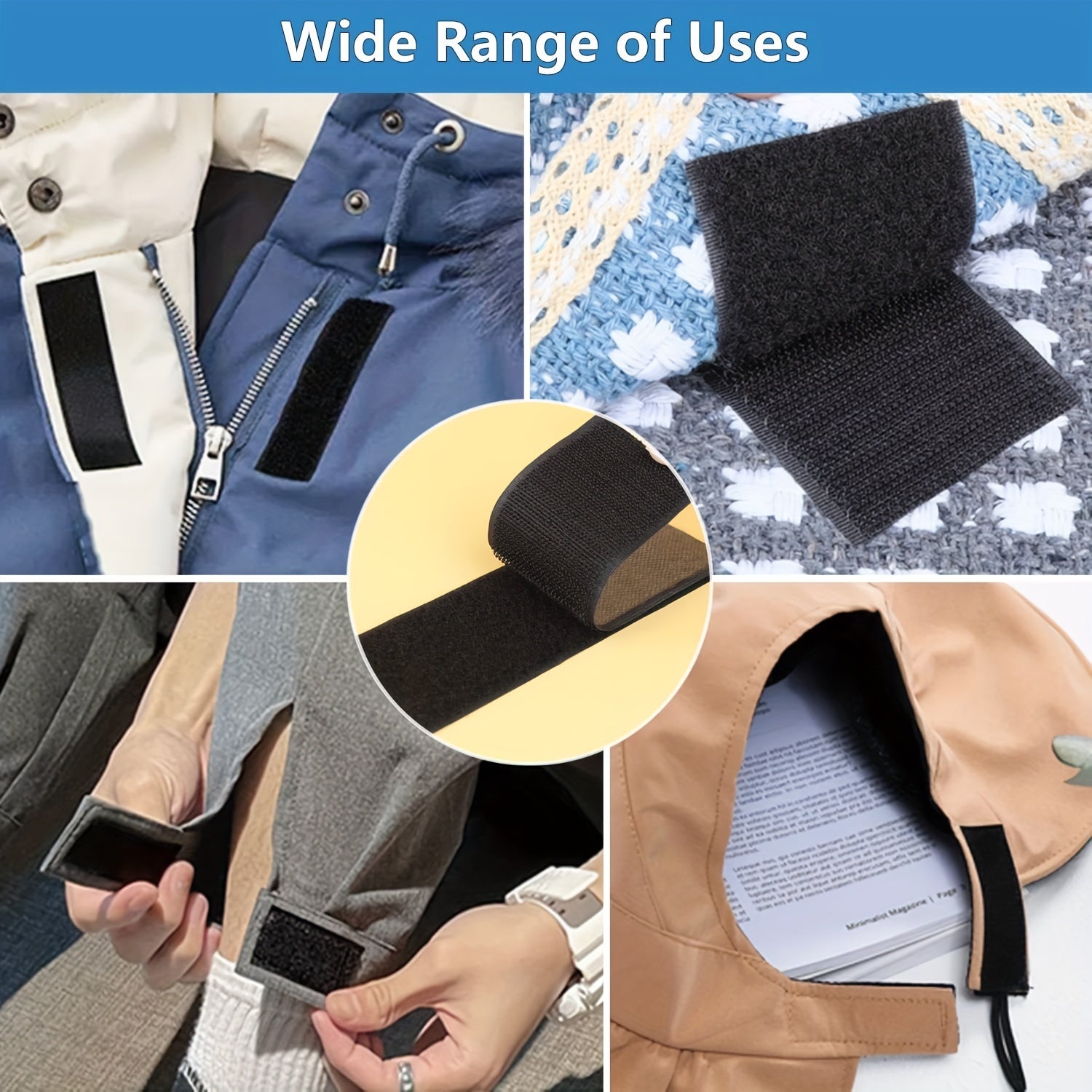 5.08cm Sew On Hook and Loop Strips - Non-Adhesive Nylon Tape