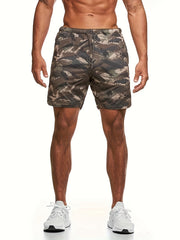 Camouflage Print Men's Comfy Drawstring Shorts