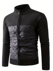 Plush Cardigan Jacket Men's Zip Up Sweater for Fall Winter