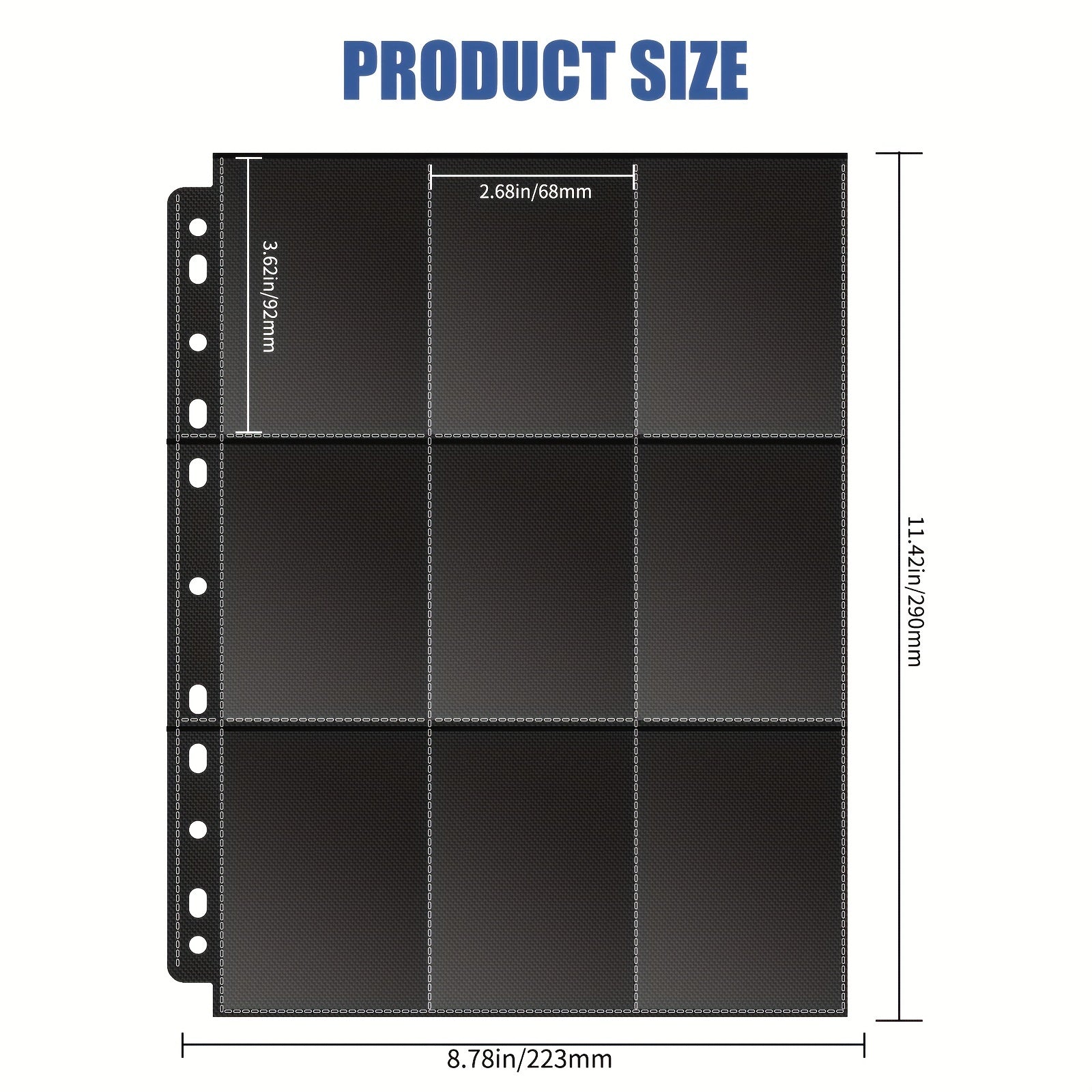 9 Grids 11 Holes Double-sided Loose-leaf 50pcs