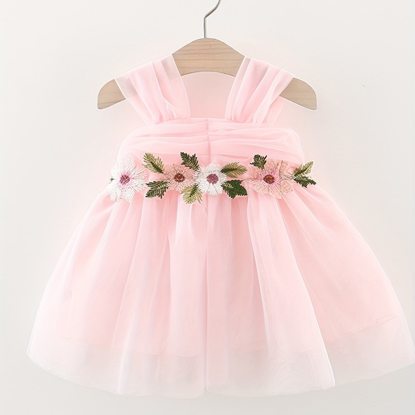 Princess Gauze Puffy Dress With Flower Decors