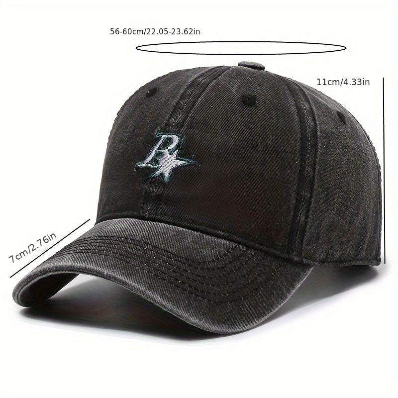 Vintage Letter Embroidered Baseball Cap Distressed Outdoor Sun Hat