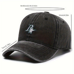Vintage Letter Embroidered Baseball Cap Distressed Outdoor Sun Hat