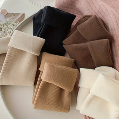 5 Pairs Plush Lined Cozy Mid Tube Socks Women's Stockings