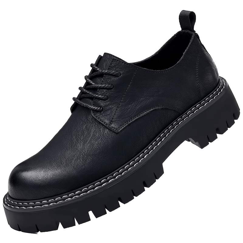 Men's Leather Lace Up Formal Dress Shoes Round Toe Oxford Shoes