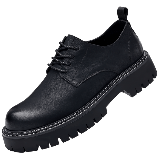 Men's Leather Lace Up Formal Dress Shoes Round Toe Oxford Shoes