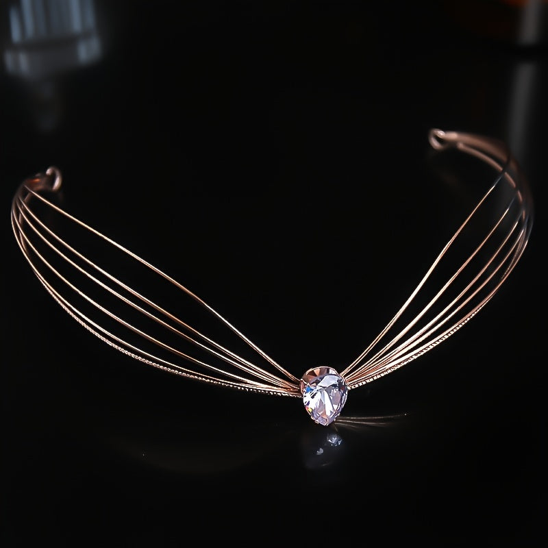 Zircon Bridal Crown Crystal Rhinestone Hairband Wedding Headband