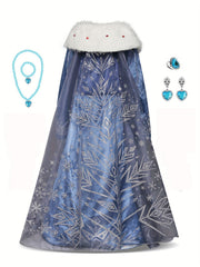 Girl's Fur Collar Princess Dress Snow Queen