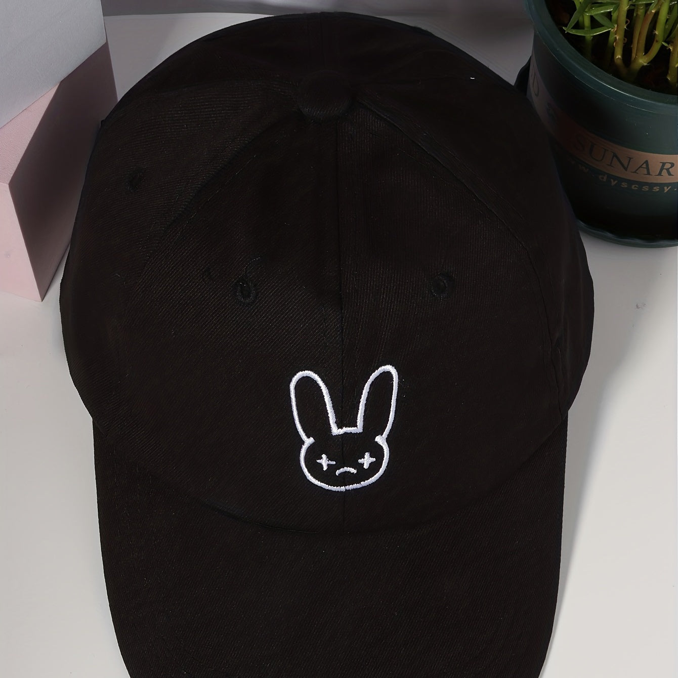 Rabbit Embroidery Baseball Cap Adjustable Sun Hat Lightweight Dad Hat