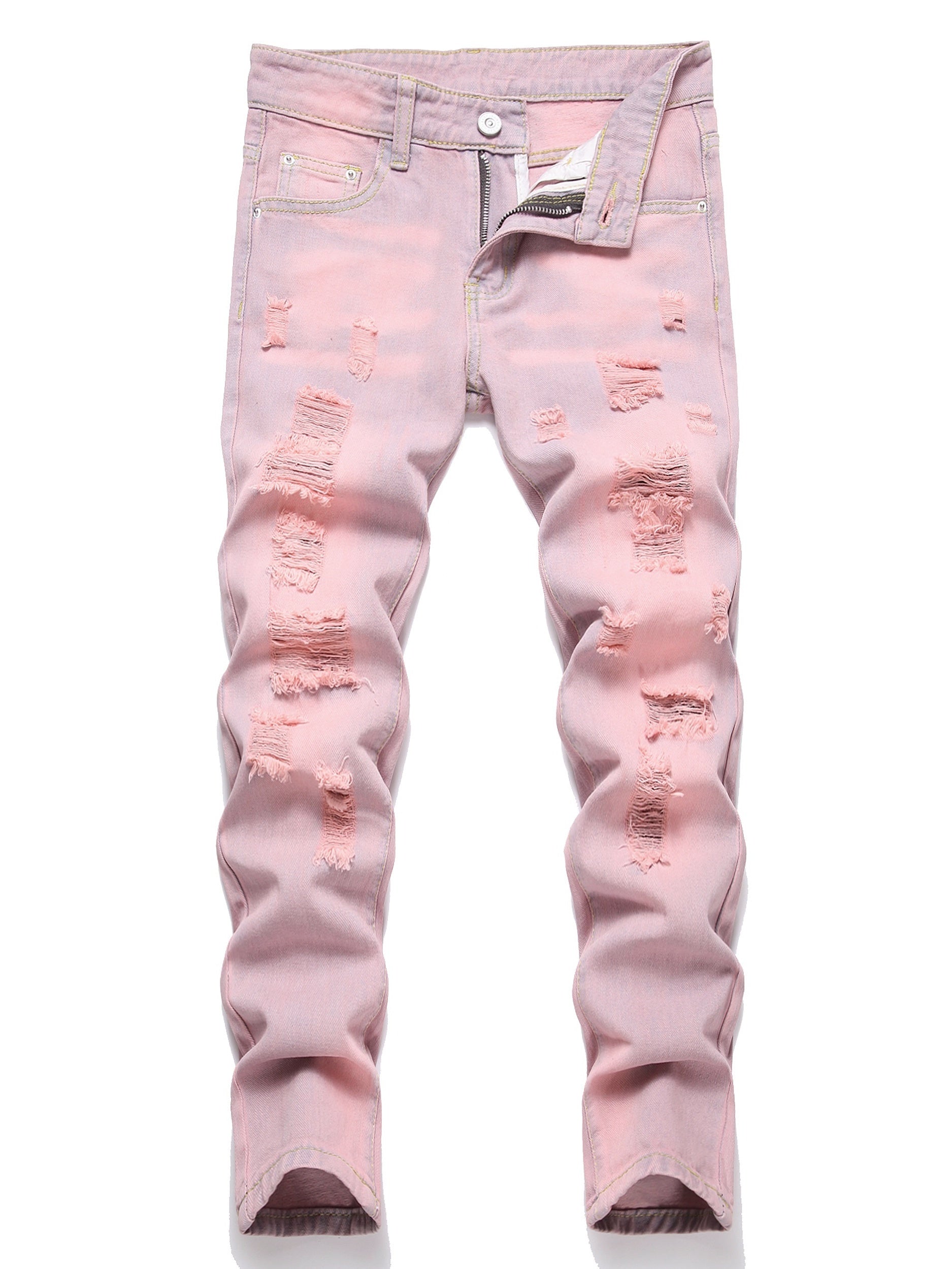 Boy's Skinny Fit Distressed Denim Jeans Pants