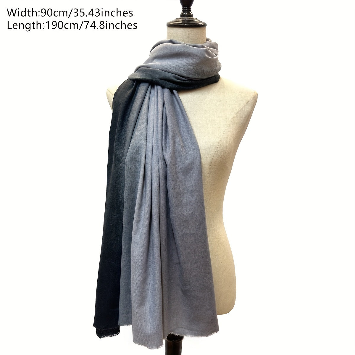 Vintage Gradient Cashmere Scarf Sunproof Shawl