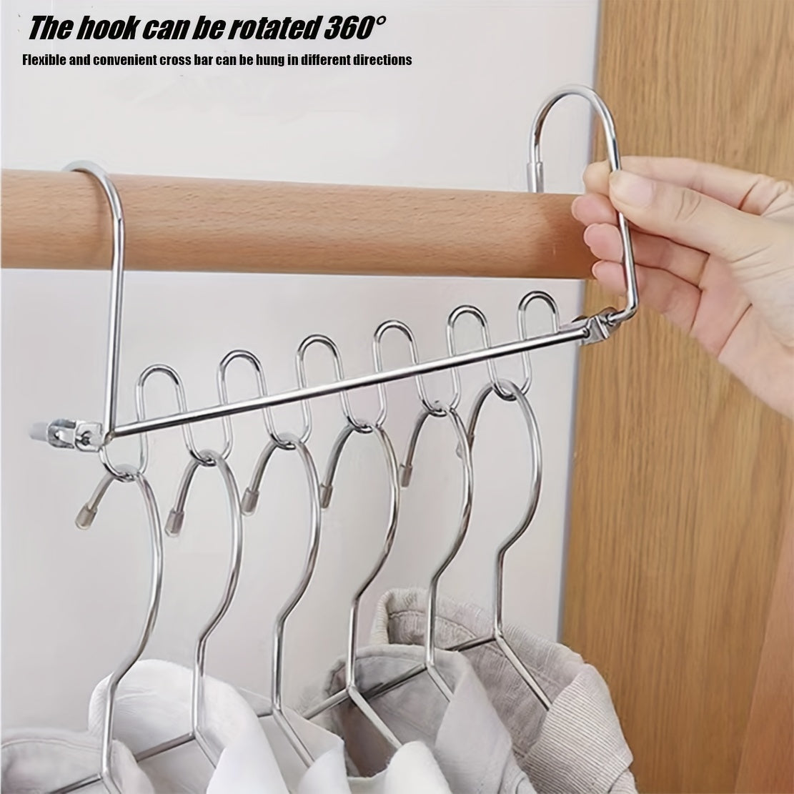 Metal Space Saving Hangers 12 Slots Stainless Steel Closet Organizer
