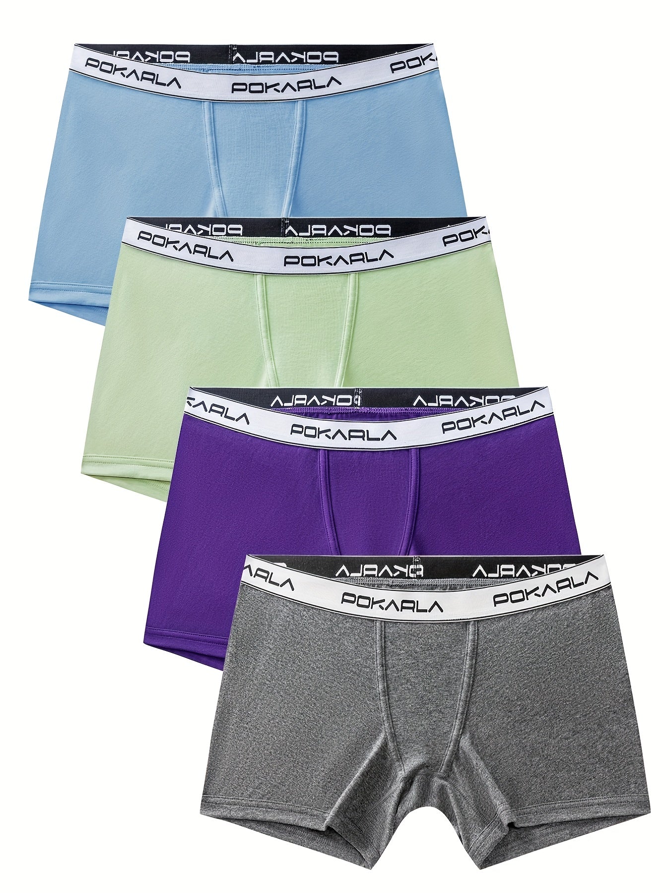 4 Pack Plus Size Double Layered Crotch Boxer Briefs Set