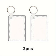 10pcs Double Sided Sublimation PU Key Chains Heat Transfer Blank Rectangle Keych