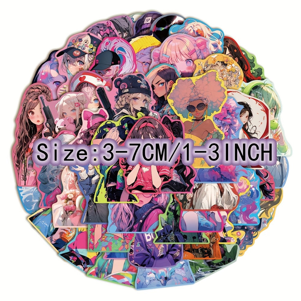 50pcs Sweet Series Graffiti Stickers Waterproof DIY Handbook Stickers