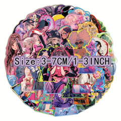 50pcs Sweet Series Graffiti Stickers Waterproof DIY Handbook Stickers