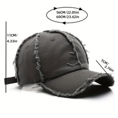 Shredded Denim Baseball Cap for Outdoor Sports