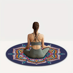 Non-Slip Yoga Mat Large Round Striped Mute Cushion