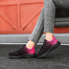 Women's Ombre Running Shoes Lace Mesh Sneakers for Outdoor