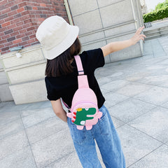 Girls Cartoon Dinosaur Print Canvas Mini Crossbody Bag