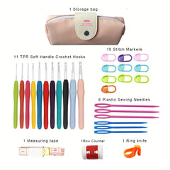 Crochet Kit w/ Storage Bag & 30pcs Accessories