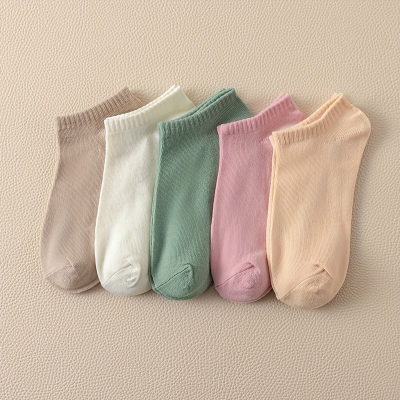 5 Pairs Ankle Socks Lightweight & Breathable Women's Stockings