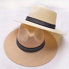 Men's Summer Straw Sun Hat Middle-aged Fisherman Breathable Sunscreen Hat