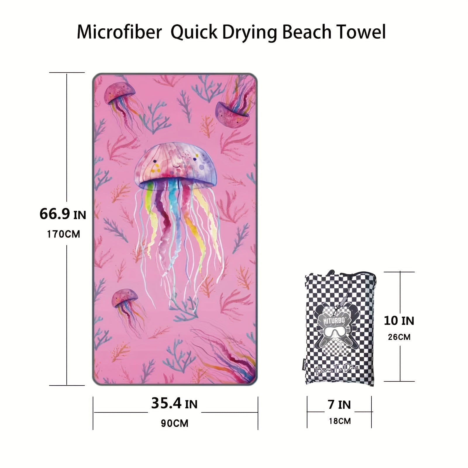 Turbo Microfiber Beach Towel Quick Drying Sand Proof Swim Towel