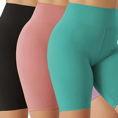 3 Pack Plus Size High Rise Biker Shorts Set