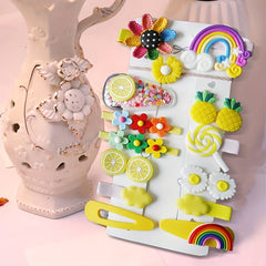 14pcs Baby Girls Cartoon Hair Clips Party Hair Accessories Sets Gift