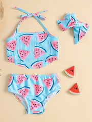 Toddler Girls Watermelon Bikini Set Fruits Print Swimsuit