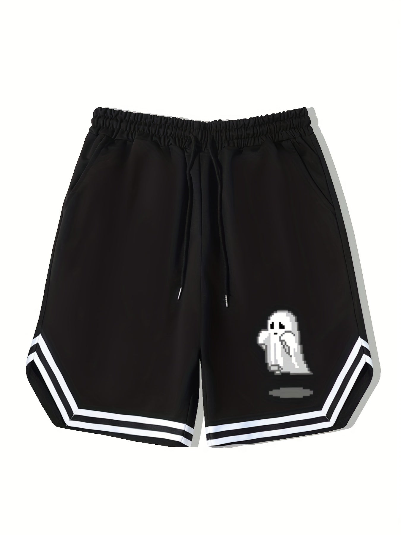 Men's Ghost Graphic Basketball Shorts Halloween Casual Drawstring Shorts