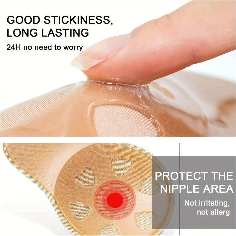 2pcs Women Push Up Bras Self Adhesive Silicone Strapless Invisible Bra