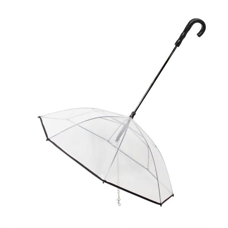 Adjustable Transparent Pet Umbrella for Rainy Dog Walking