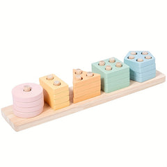 Montessori Geometric Shape Stacking Blocks Educational Toy