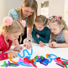 24pcs Colorful Telescopic Tube Party Toys Finger Motor Training Creative
