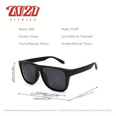Polarized Square Sunglasses UV Protection Vintage Glasses For Men