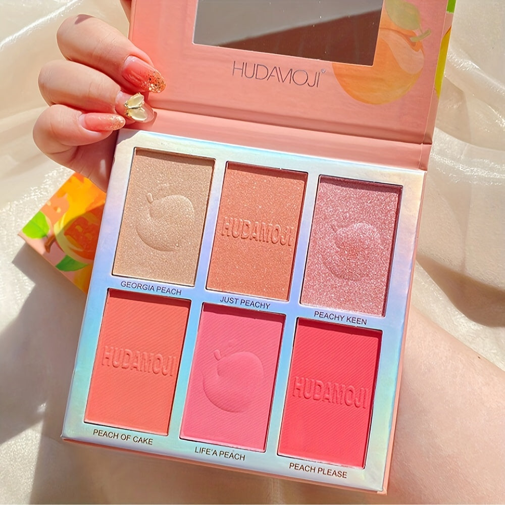 6-Color Highlight & Contour Blush Palette for Cosplay