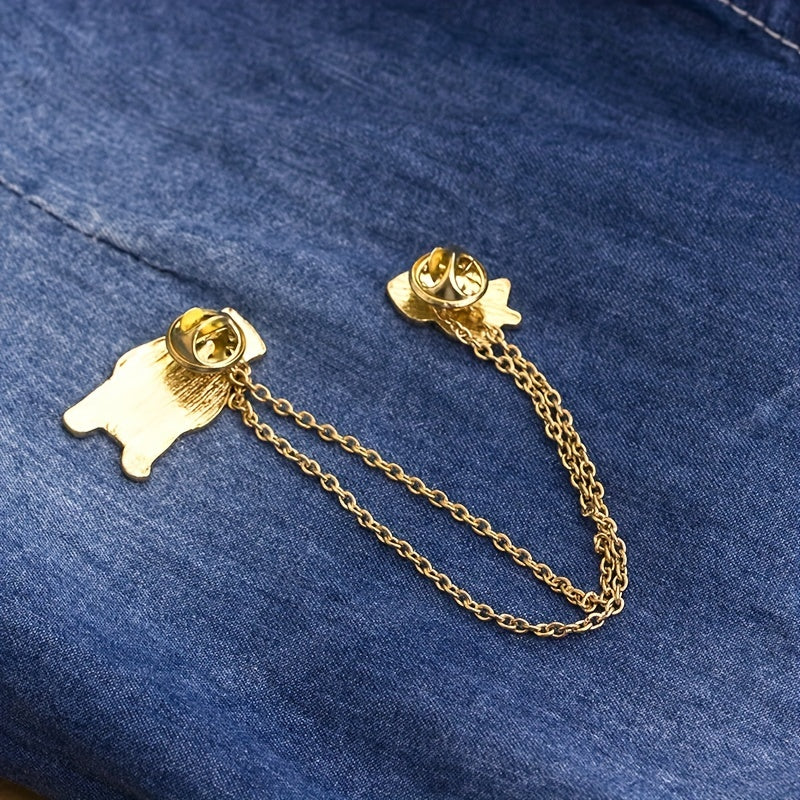 Boys Cartoon Animal Bear Pilot Wolf Brooch Corsage
