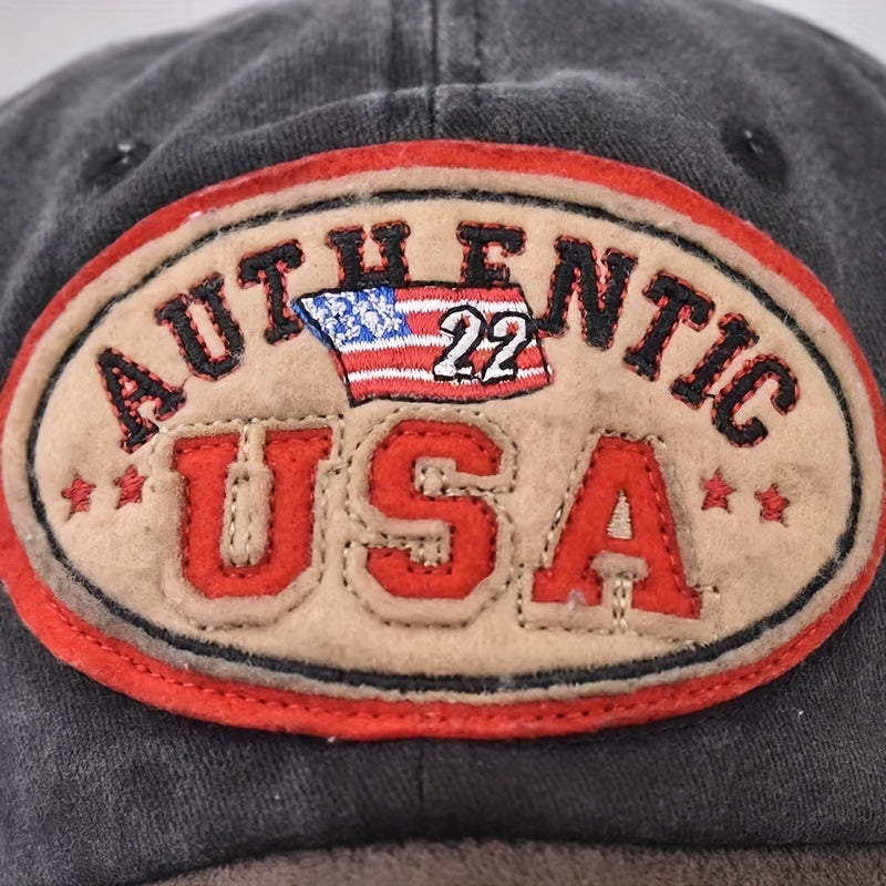 Vintage Letter Embroidered Baseball Cap Outdoor Sun Cap