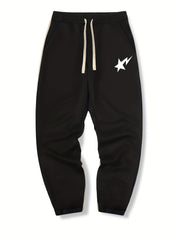 Shooting Star Print Drawstring Sweatpants Loose Fit Pants