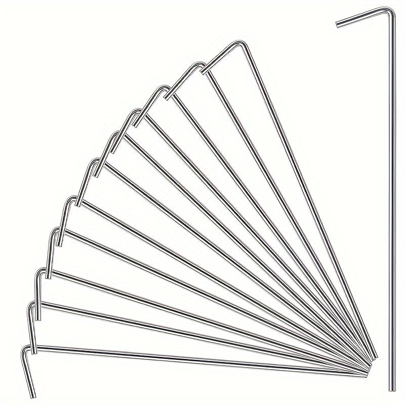10pcs Heavy Duty Metal Stakes Tent Garden Pegs For Gardening And Canopy