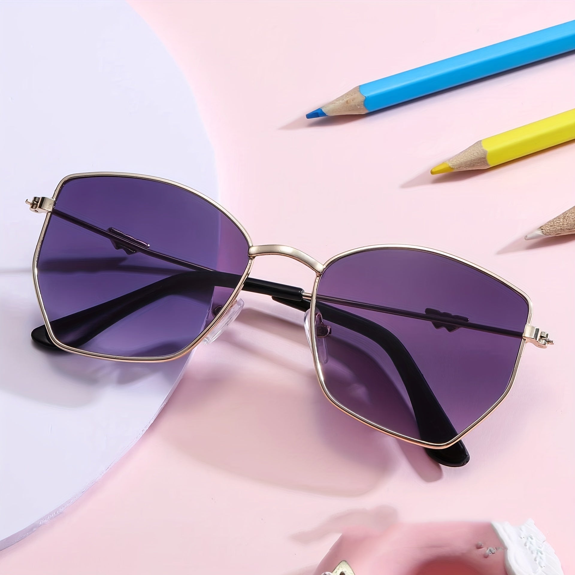 Girl's Polygonal Sunglasses Decoration Outdoor Beach Sunshade