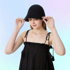 Knitted Bucket Hat Casual Sunshade Basin Hat Vintage Cloche Hats