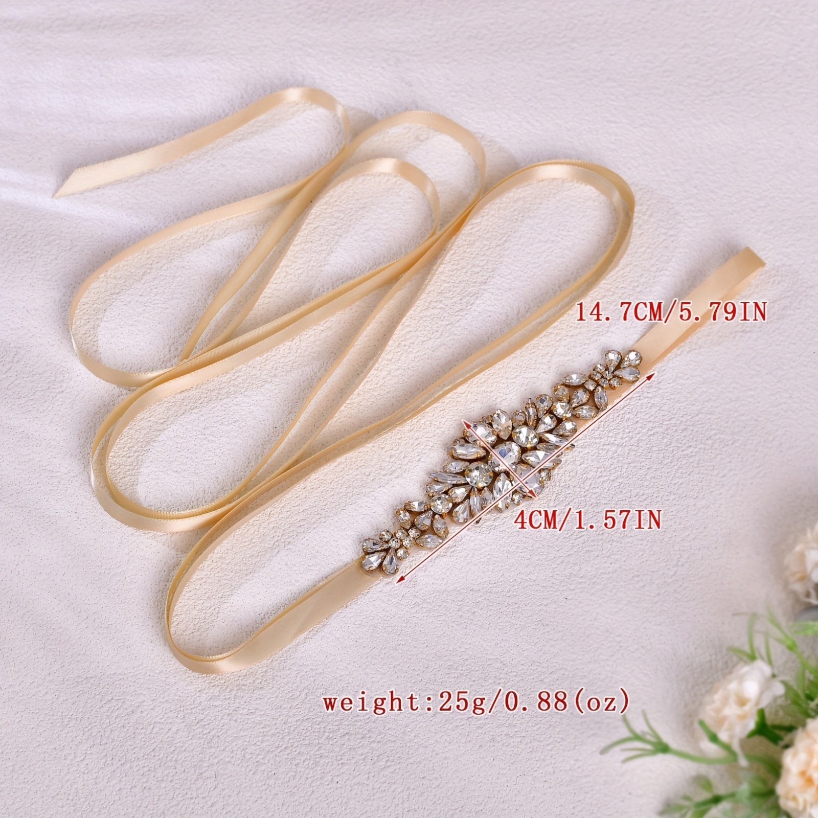 Bohemian Style Bridal Sash Vintage Glass Diamond Waist Belt