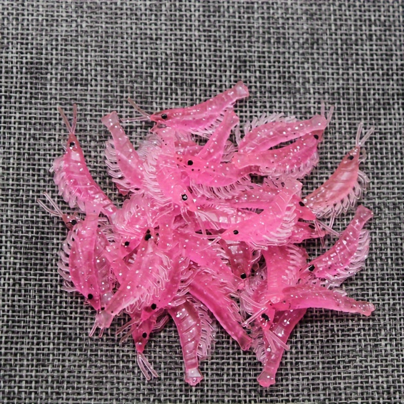 50pcs Bionic Mini Shrimp Soft Lure Perch Bass Fishing Tackle