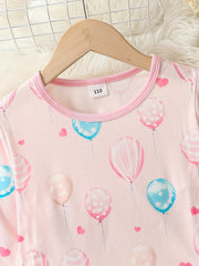 2pc Toddler Girls Balloon Graphic Pajama Set