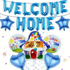 18pcs Welcome Home Decorations Banner Balloons House Balloons Foil Balloons