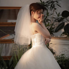 Bridal Wedding Veil & Plain Yarn Soft Fabric Studio Fairy Veil